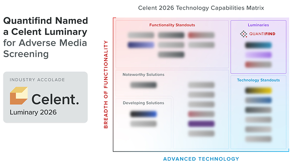 Quantifind Named a Celent Luminary for Adverse Media Screening Technology
