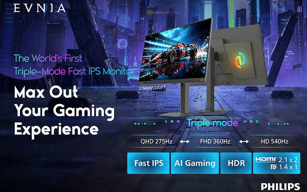 Philips Evnia Launches the World’s First Triple-Mode Fast IPS Gaming Monitor that Allows Gamers to Switch Between Three High-Performance Resolution Modes