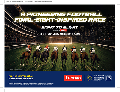 The Hong Kong Jockey Club Stages “Eight To Glory, presented by Lenovo” – A One-Of-A-Kind Final-Eight Inspired Race Where Thoroughbreds and Jockeys Will Symbolise The Quarter-finalists in Football’s Biggest Global Tournament