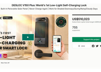 DESLOC V150 Plus Solar Smart Lock Tops $500,000 on Kickstarter, Setting a New Smart Lock Crowdfunding Milestone