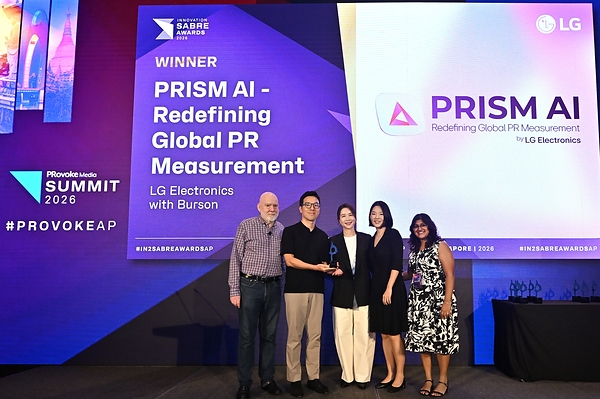 LG ELECTRONICS’ PRISM AI WINS BEST AI TOOL/PRODUCT AT THE 2026 IN2 SABRE AWARDS ASIA-PACIFIC