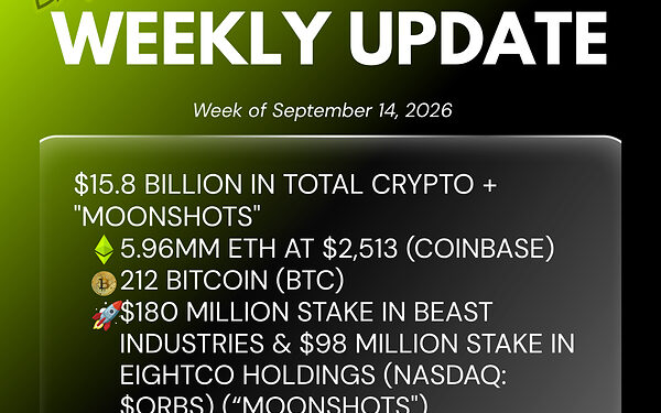 Bitmine Immersion Technologies (BMNR) Announces ETH Holdings Reach 5.96 Million Tokens, and Total Crypto and Total Cash Holdings of $15.8 Billion