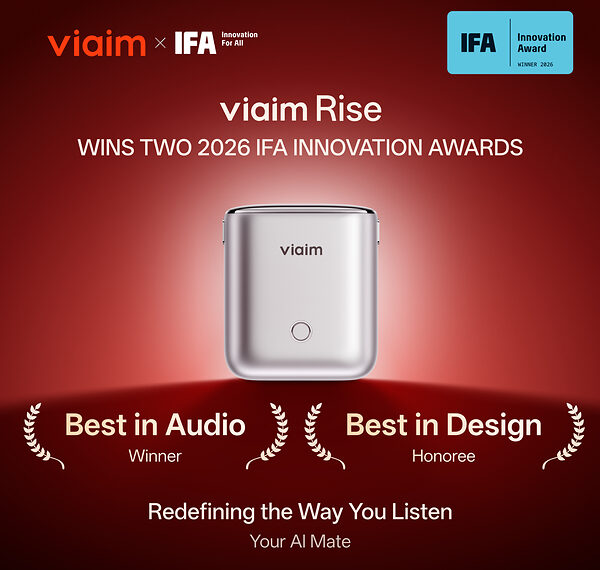 viaim Rise Receives Two 2026 IFA Innovation Awards; Indiegogo Campaign Launches September 8