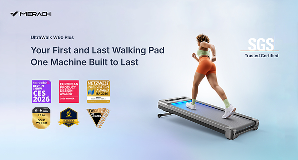 MERACH UltraWalk W60 Plus Walking Pad Passes SGS Testing, Athlete Annie Kunz Shows How It Fits Into Everyday Life