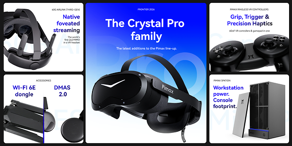 Pimax Unveils Crystal Pro with Native Foveated Streaming, Sending the GPU’s Native Image Wirelessly to the Headset