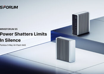 MINISFORUM S5: 5-Bay All-Flash Agent NAS for Intelligence, High-Speed Storage, Quiet Operation and Low Power Consumption