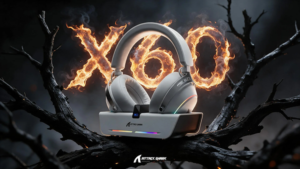 ATTACK SHARK Unveils X60 Gaming Headset, Combining Precision Audio, All-Day Comfort, and an RGB Wireless Charging Dock